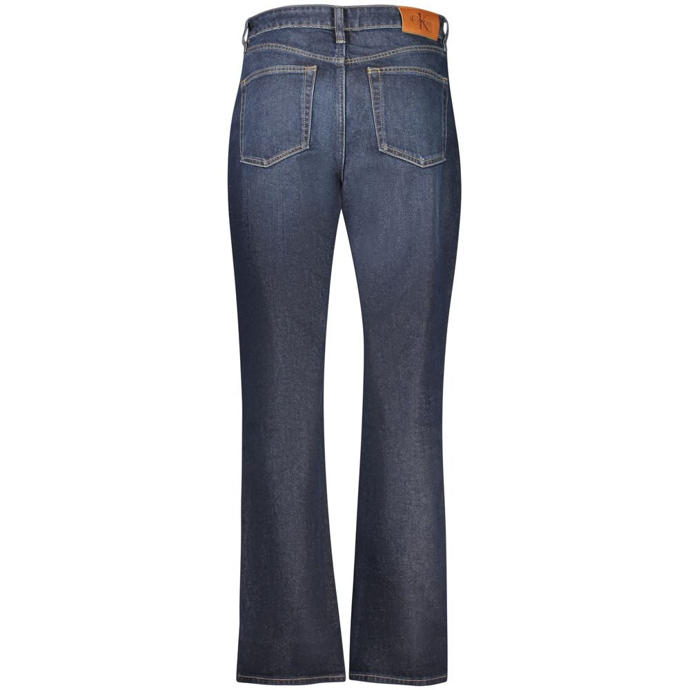 Jean taille haute en coton bleu Calvin Klein pour femme