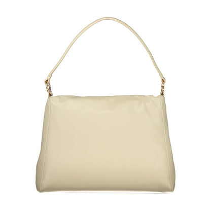 Borsa a tracolla da donna in poliuretano beige Mario Valentino