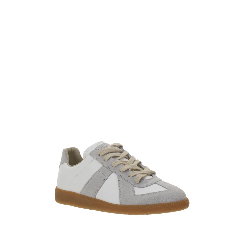 Sneakers basse Bos Taurus in pelle di vitello bianca Maison Margiela