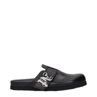 Pantofole in pelle nera Palm Angels