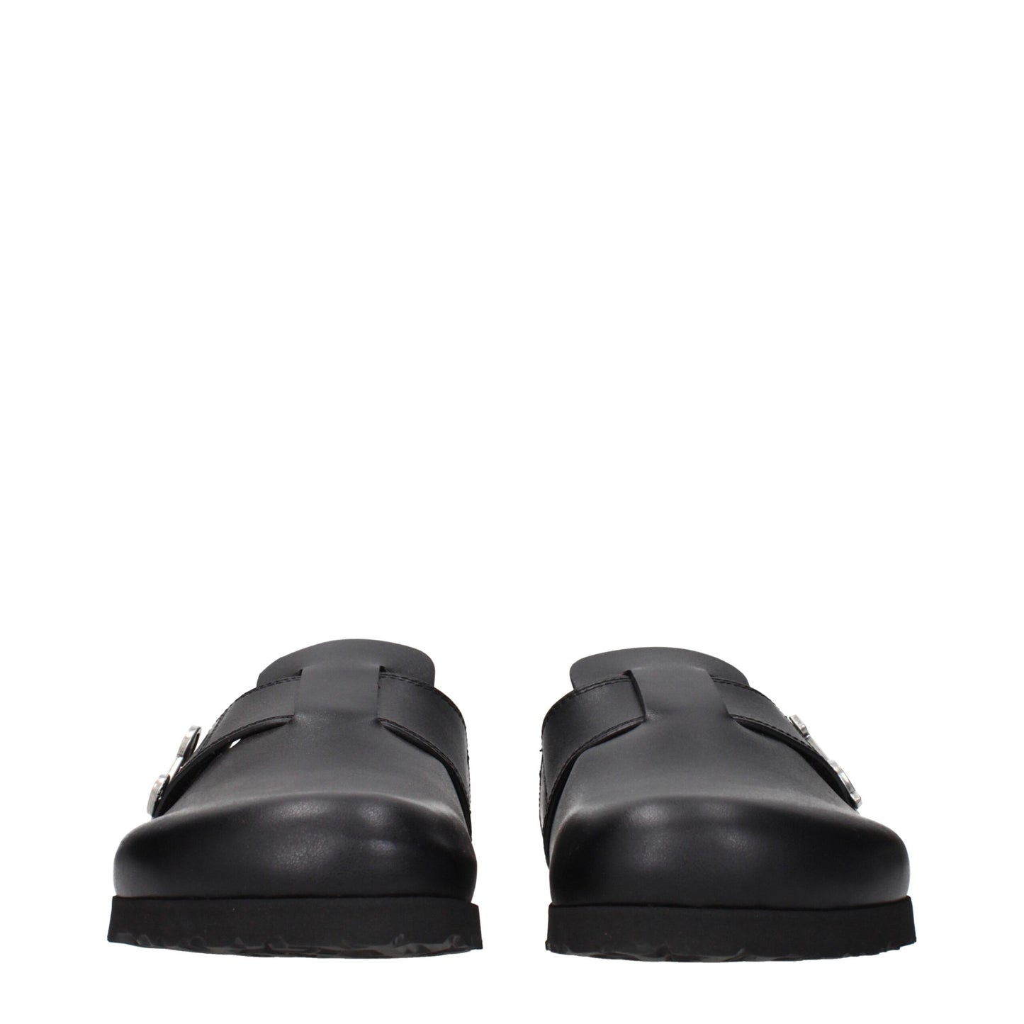 Pantofole in pelle nera Palm Angels