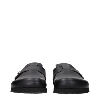 Pantofole in pelle nera Palm Angels