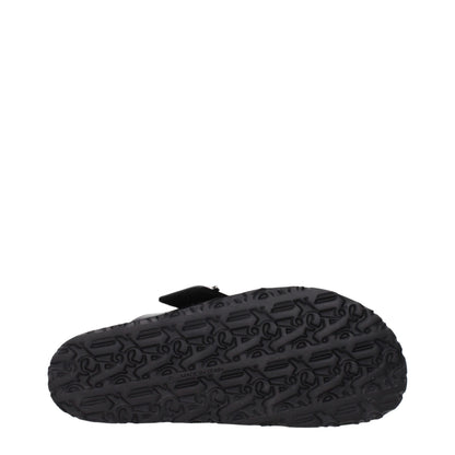Pantofole in pelle nera Palm Angels