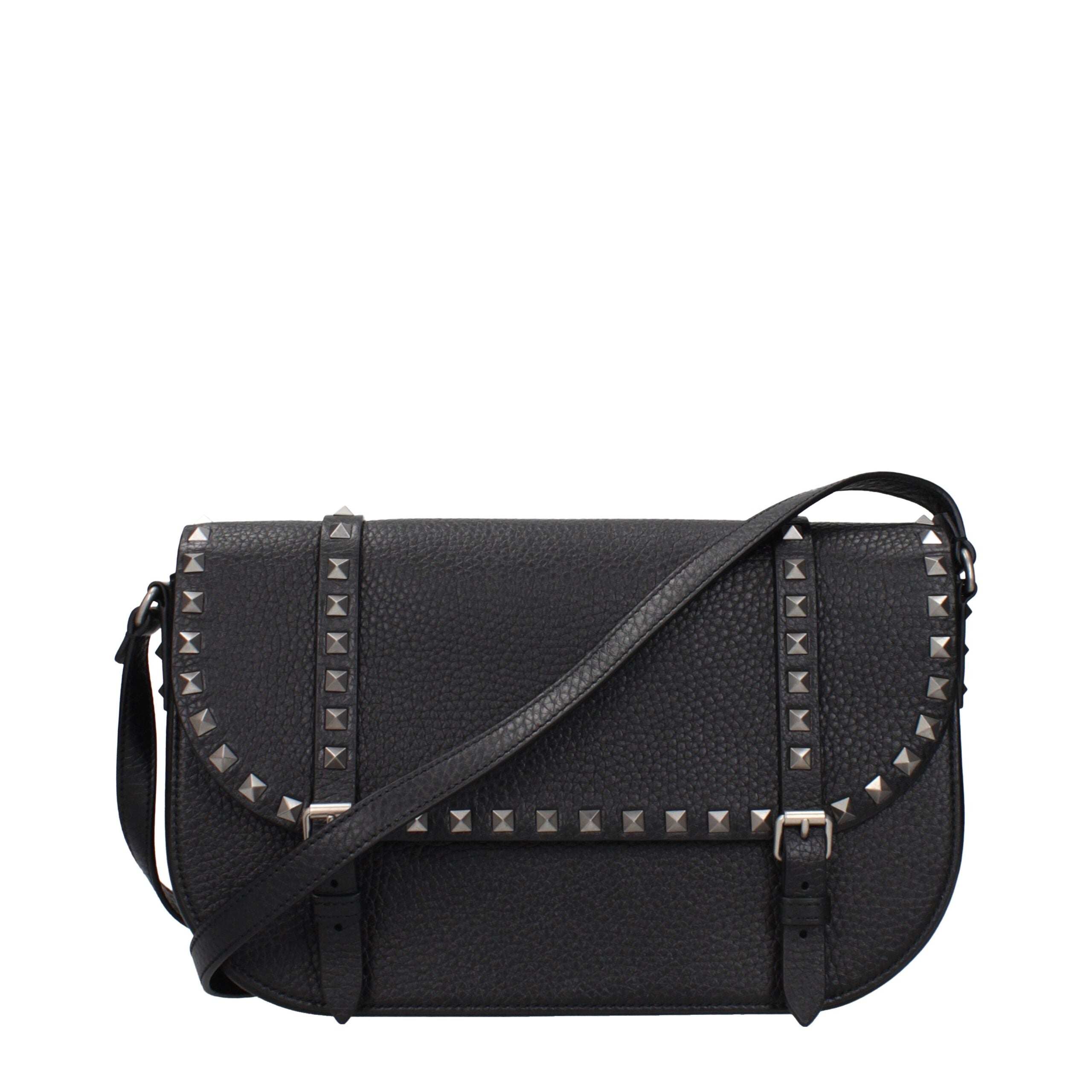 Sac bandoulière en cuir noir Valentino Garavani