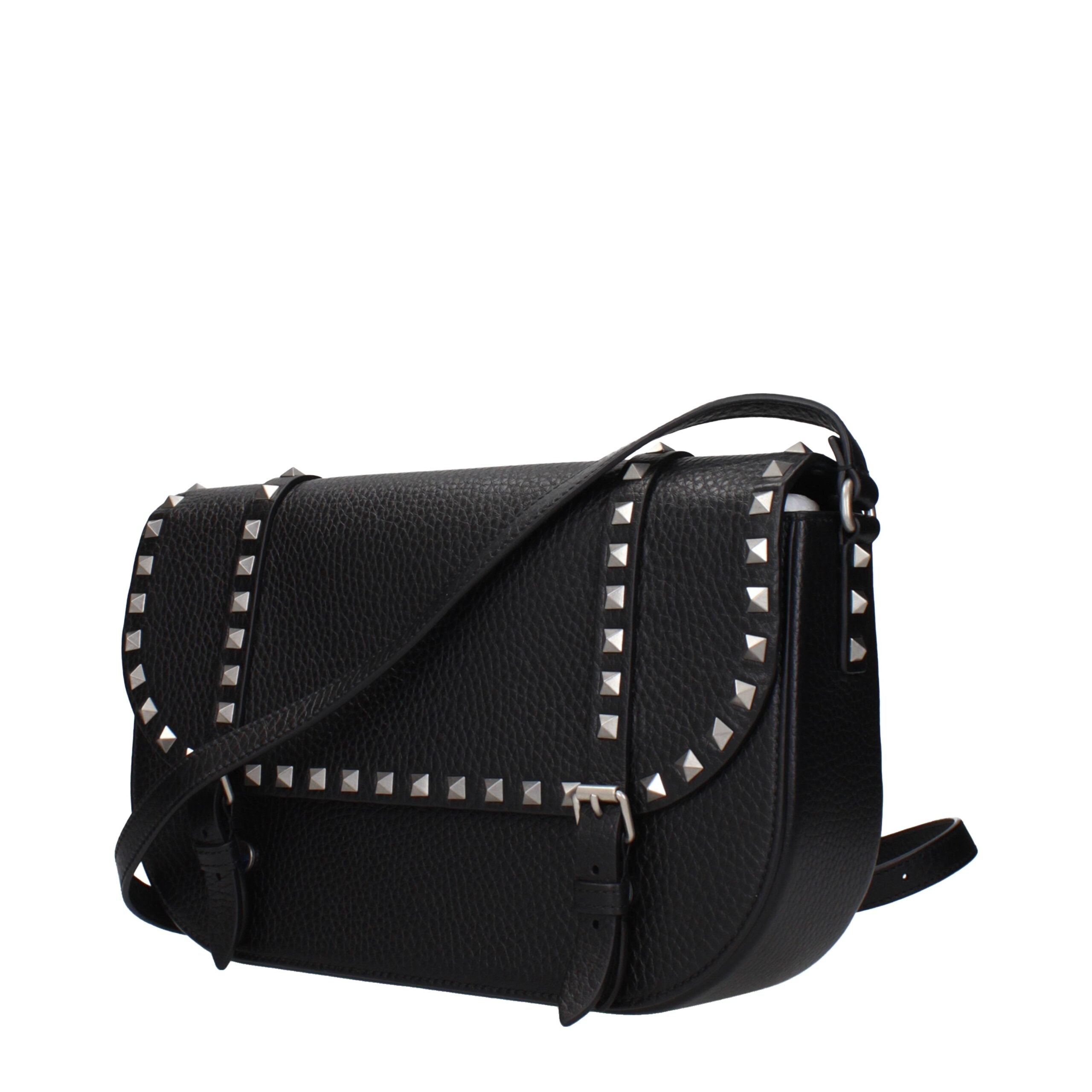 Sac bandoulière en cuir noir Valentino Garavani