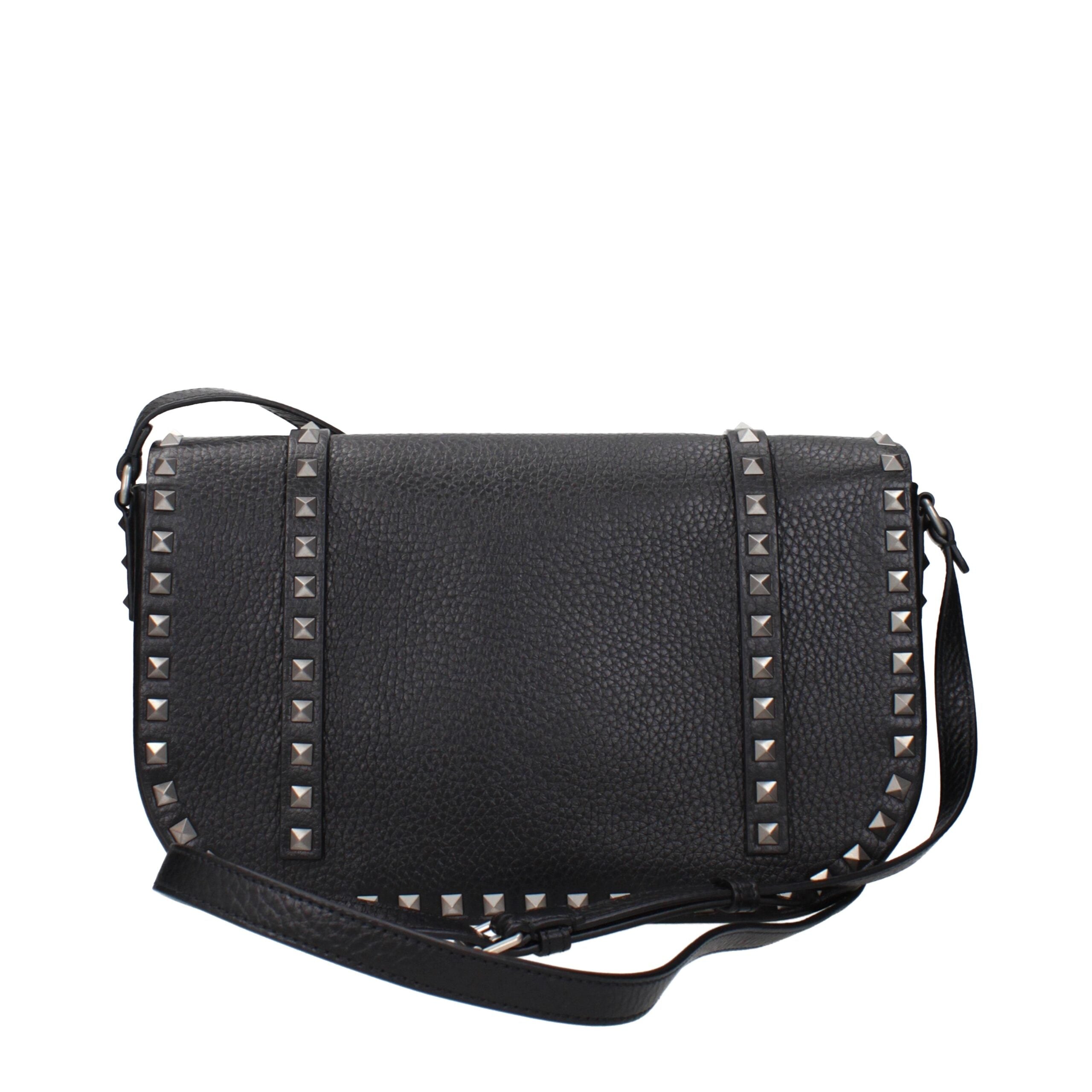 Sac bandoulière en cuir noir Valentino Garavani