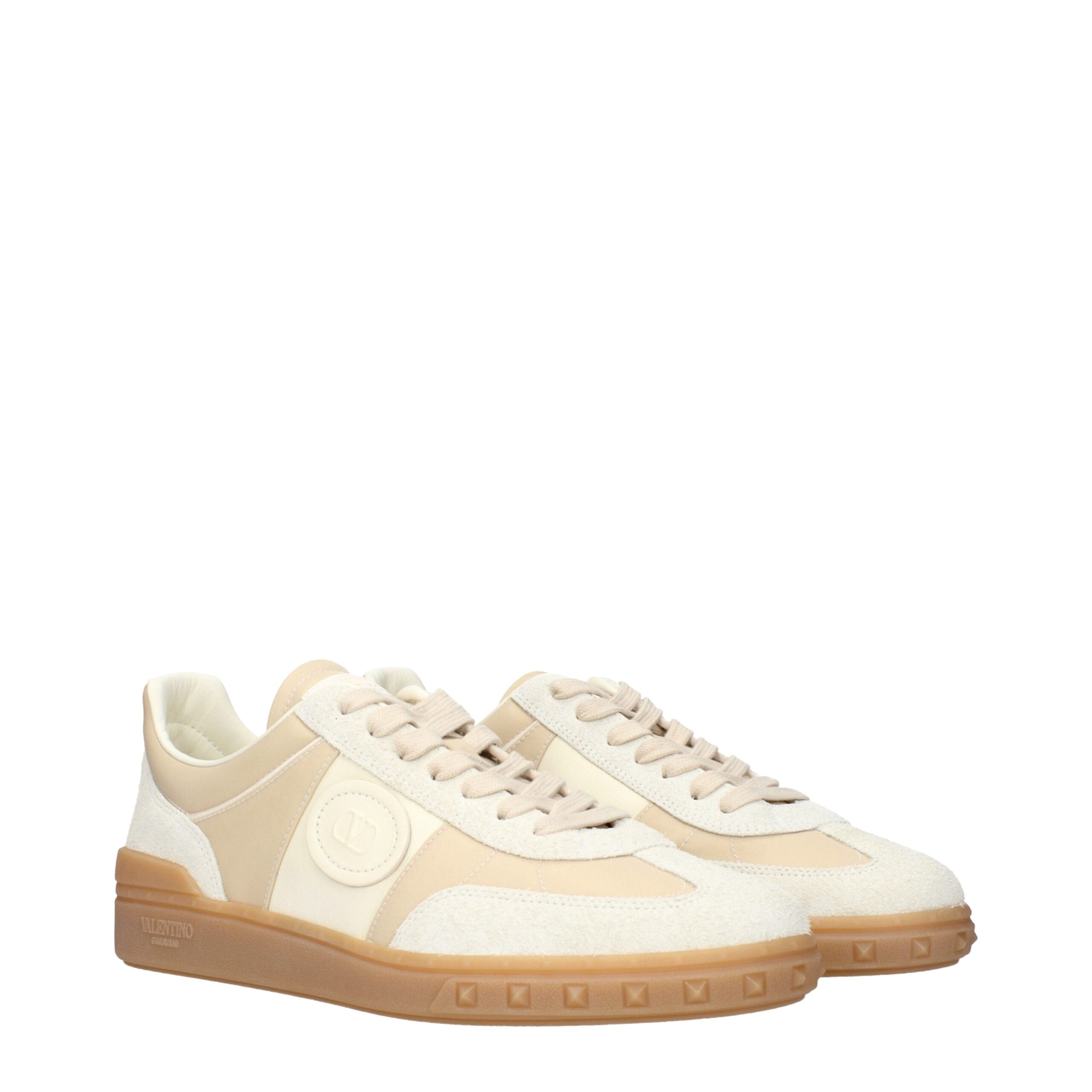 Baskets basses en tissu beige Valentino Garavani