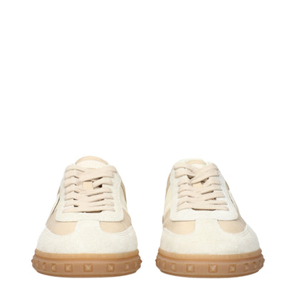 Sneakers basse in tessuto beige Valentino Garavani