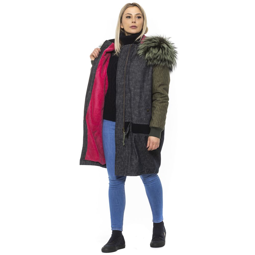 Giubbotto bomber da donna in pelle grigia Mr&Mrs Italy