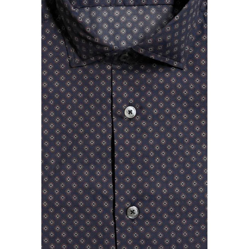 Camicia slim fit da uomo in cotone blu Bagutta