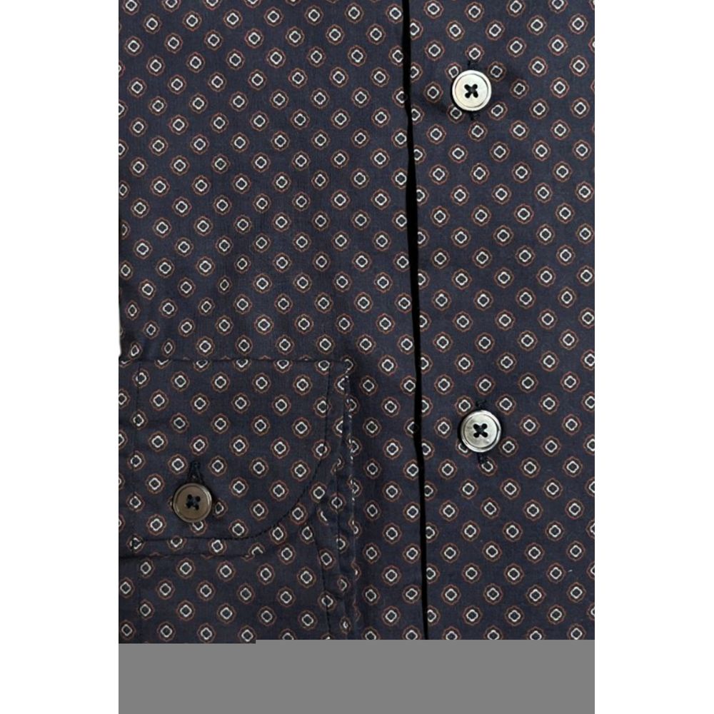 Chemise homme Bagutta en coton bleu, coupe ajustée
