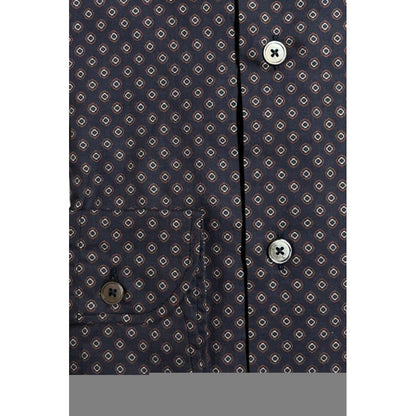 Chemise homme Bagutta en coton bleu, coupe ajustée