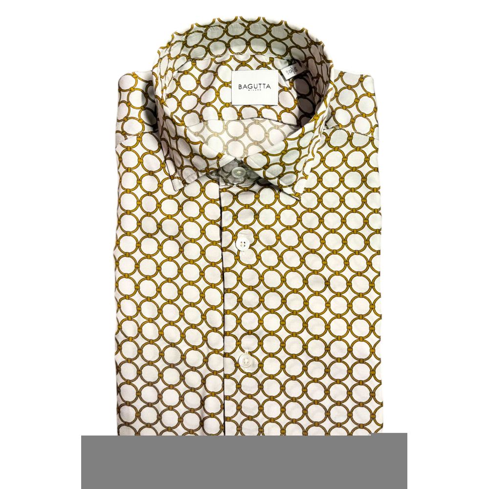 Camicia da uomo in viscosa bianca Bagutta