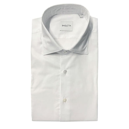 Camicia da uomo in cotone bianco Bagutta