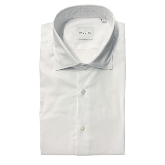 Camicia da uomo in cotone bianco Bagutta
