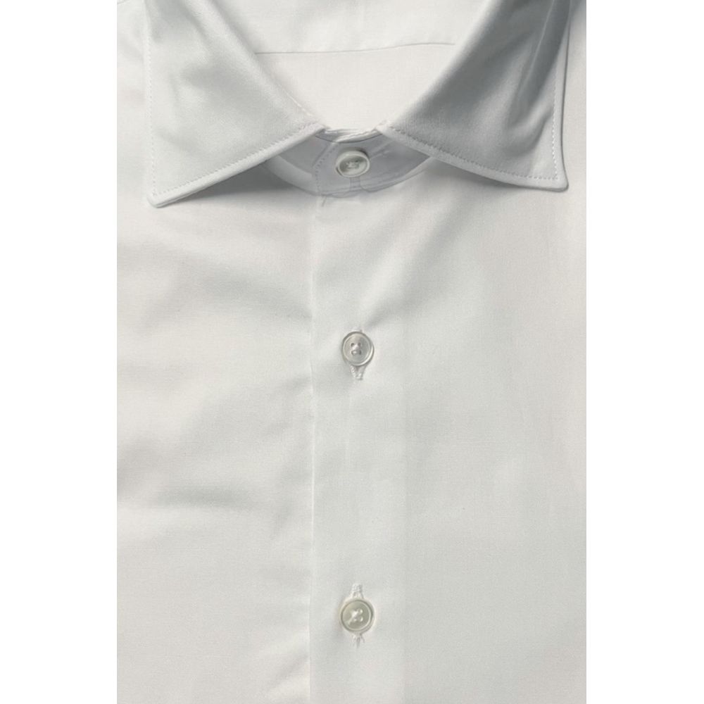 Camicia da uomo in cotone bianco Bagutta