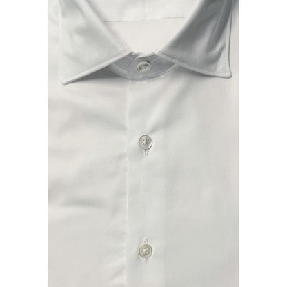Camicia da uomo in cotone bianco Bagutta