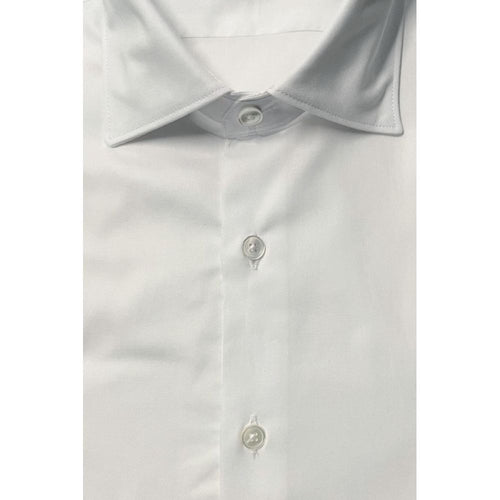 Camicia da uomo in cotone bianco Bagutta