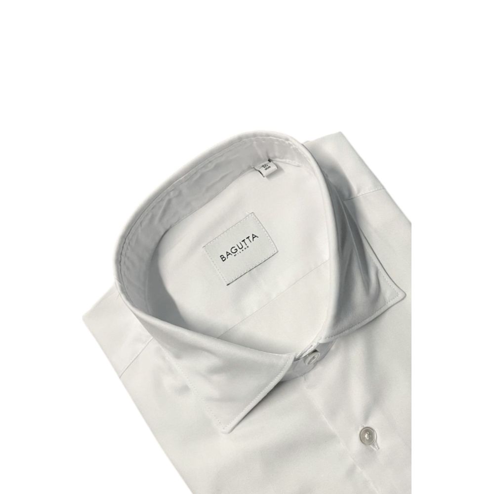 Camicia da uomo in cotone bianco Bagutta