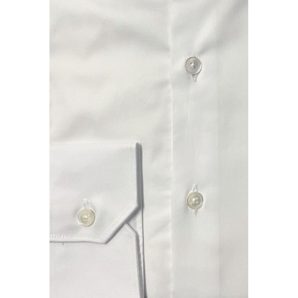 Camicia da uomo in cotone bianco Bagutta