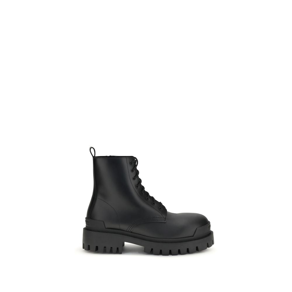 Bottes à lacets Balenciaga en cuir de veau noir Bos Taurus