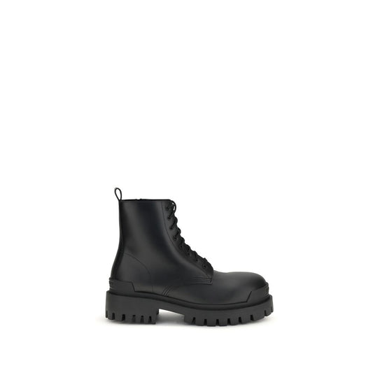 Stivali stringati Balenciaga neri in pelle di vitello Bos Taurus