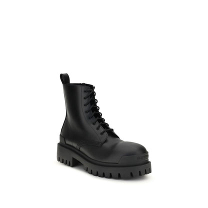 Bottes à lacets Balenciaga en cuir de veau noir Bos Taurus