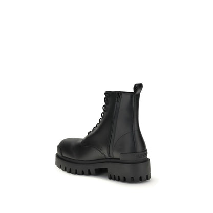 Bottes à lacets Balenciaga en cuir de veau noir Bos Taurus