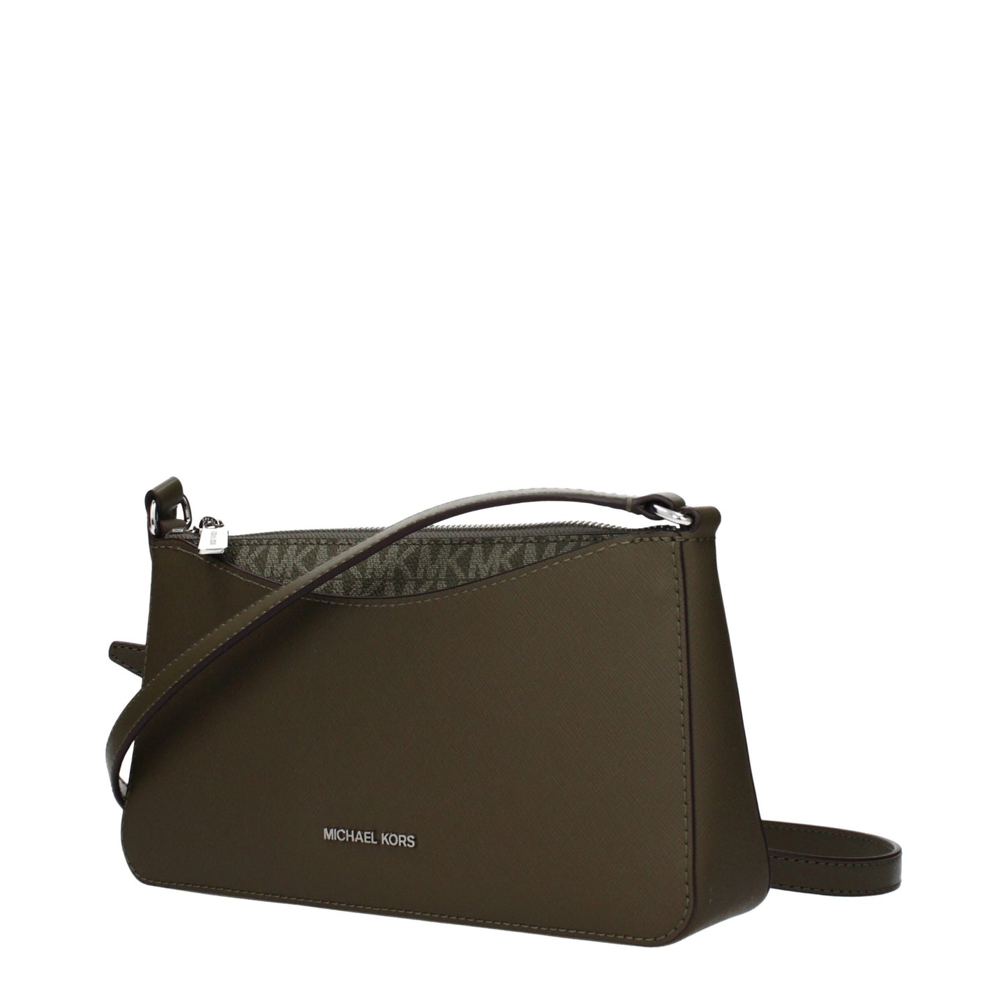 Borsa a tracolla in tessuto verde Michael Kors