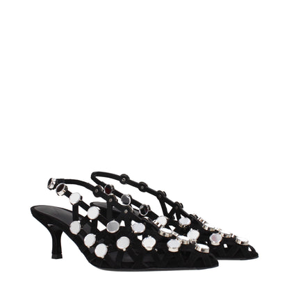 Sandales à talons aiguilles en cuir noir Attico