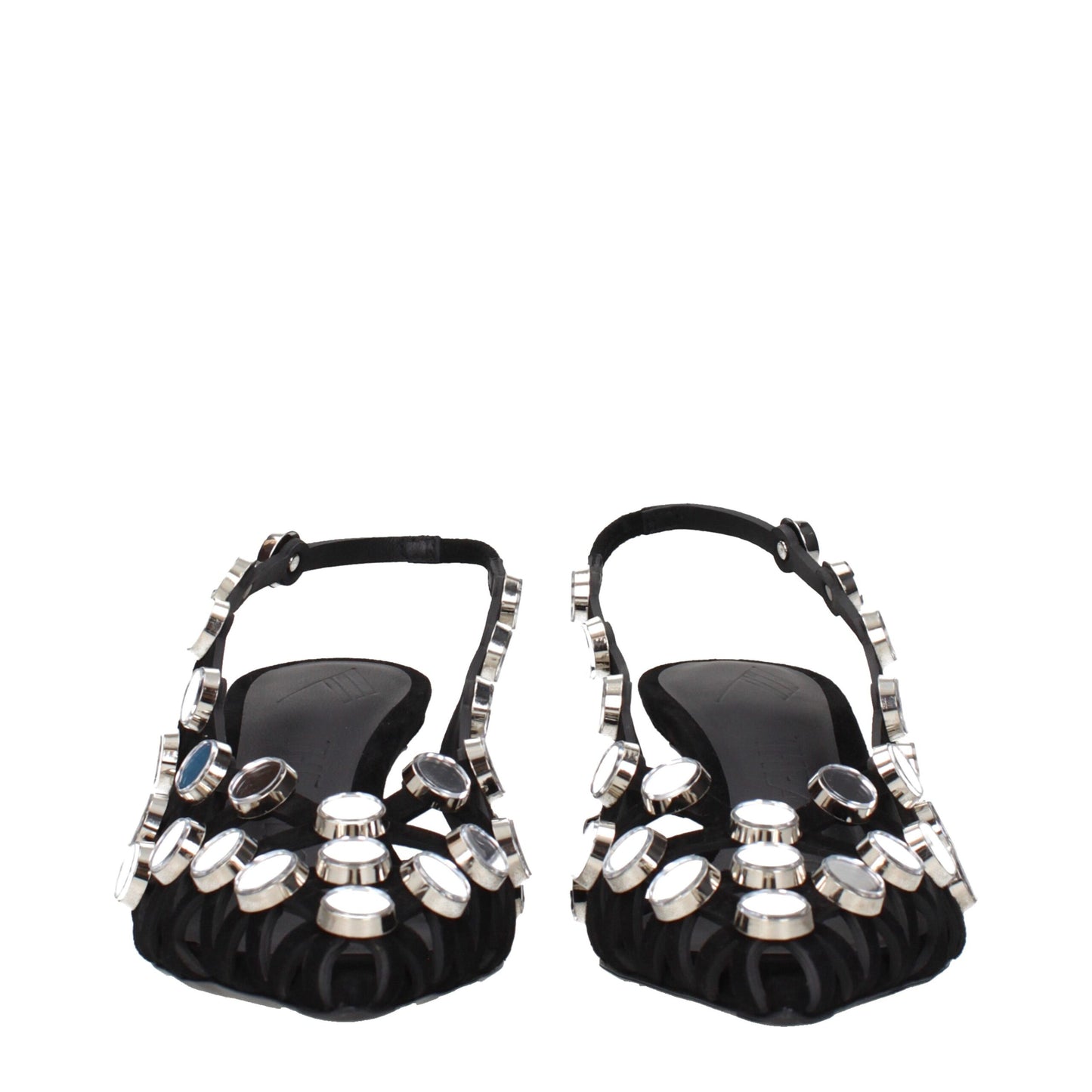 Sandales à talons aiguilles en cuir noir Attico