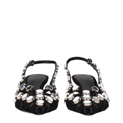 Sandales à talons aiguilles en cuir noir Attico