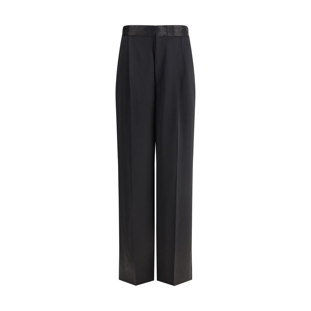 SA SU PHI Pantaloni casual in seta nera
