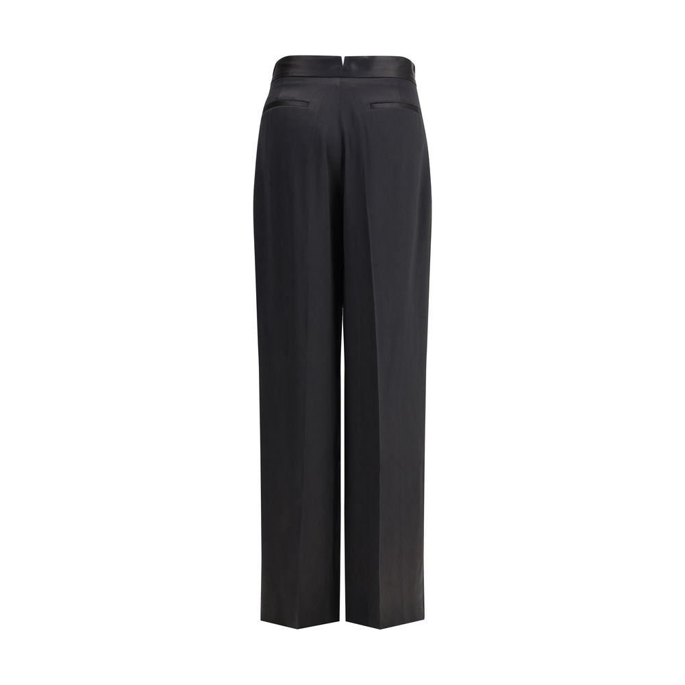 SA SU PHI Pantaloni casual in seta nera