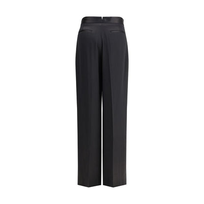 SA SU PHI Pantaloni casual in seta nera