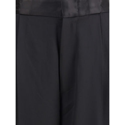 SA SU PHI Pantaloni casual in seta nera