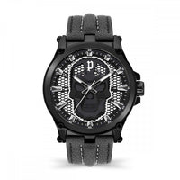 Montre habillée en cuir noir de la police