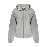Felpa con cappuccio da donna in cotone grigio Calvin Klein