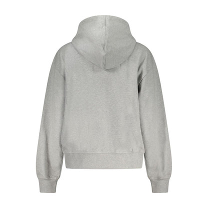 Felpa con cappuccio da donna in cotone grigio Calvin Klein