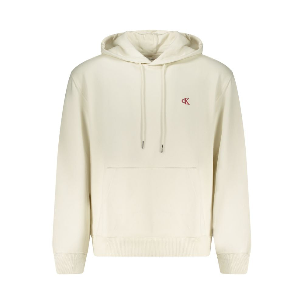 Felpa con cappuccio da uomo in cotone bianco Calvin Klein