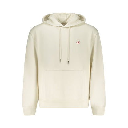 Felpa con cappuccio da uomo in cotone bianco Calvin Klein