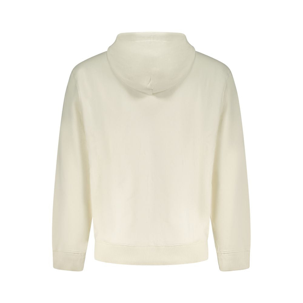 Felpa con cappuccio da uomo in cotone bianco Calvin Klein