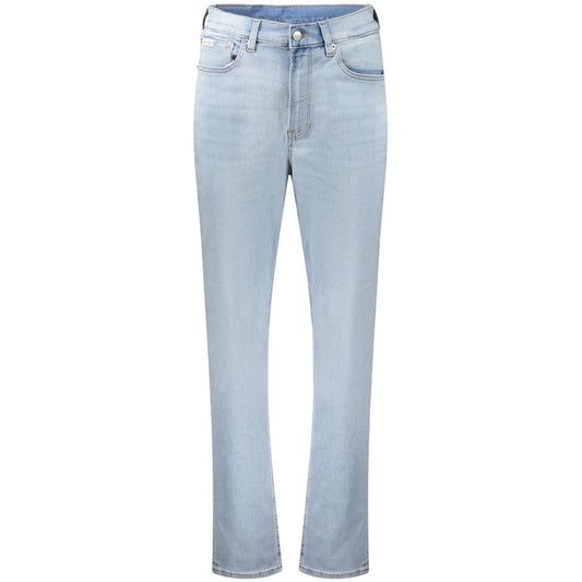 Jeans da donna in cotone azzurro Calvin Klein
