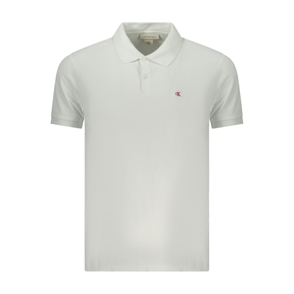 Polo da uomo in cotone bianco Calvin Klein