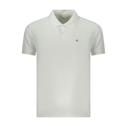 Polo da uomo in cotone bianco Calvin Klein