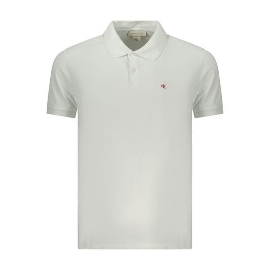 Polo da uomo in cotone bianco Calvin Klein