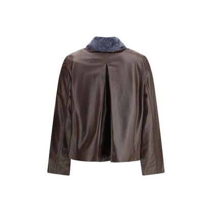 Giacca in pelle marrone Marni