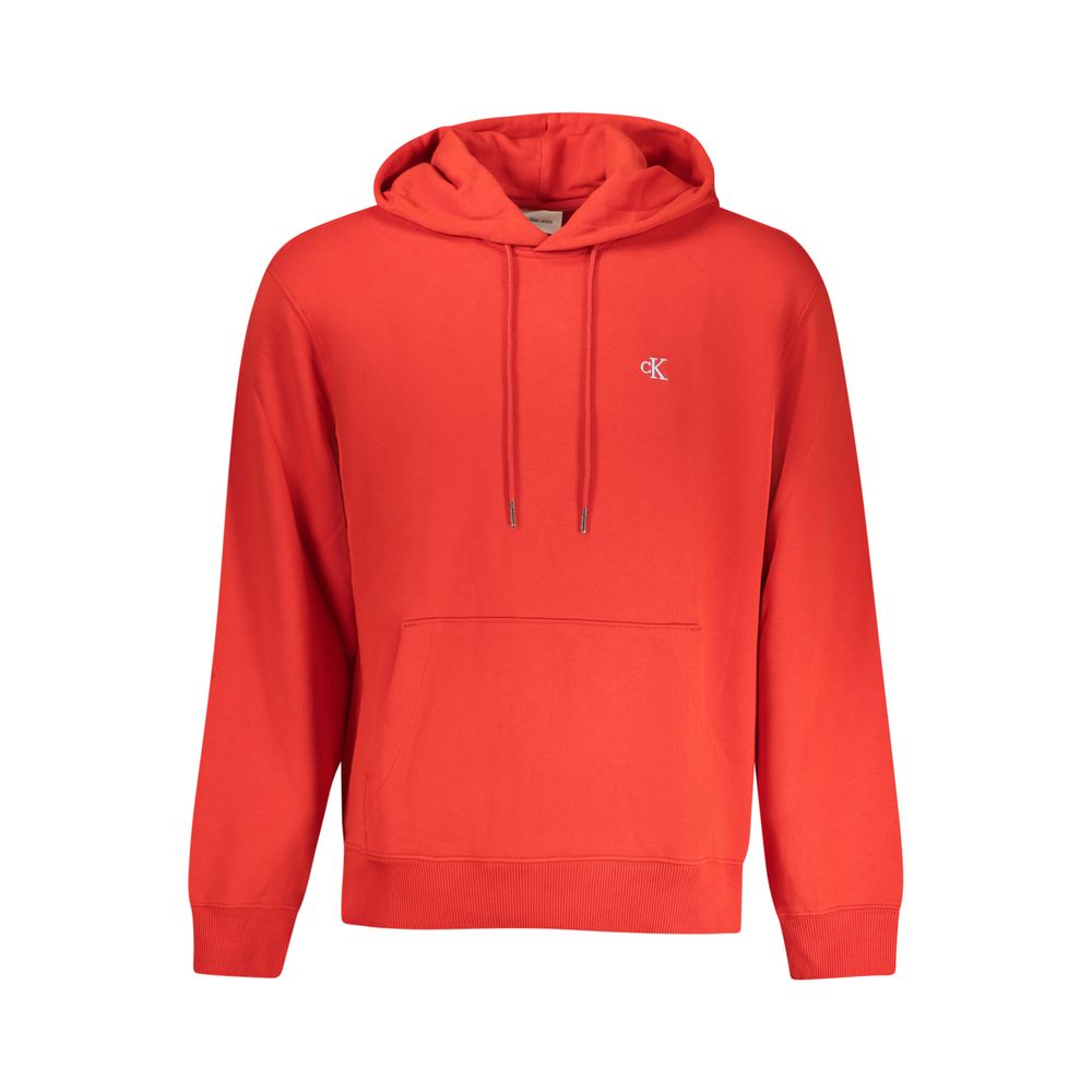 Felpa da uomo in cotone rosso Calvin Klein