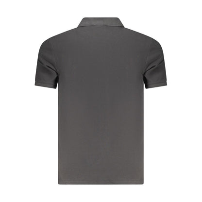 Polo da uomo in cotone nero Calvin Klein