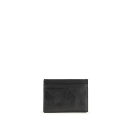 Portafoglio Burberry Bos Taurus in pelle di vitello nera